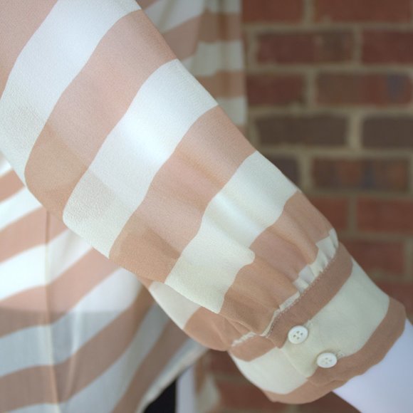 Joie | 100% Silk | Women's Aceline V-neck Blouse | Striped | Small | J307-23271 - Picture 7 of 9